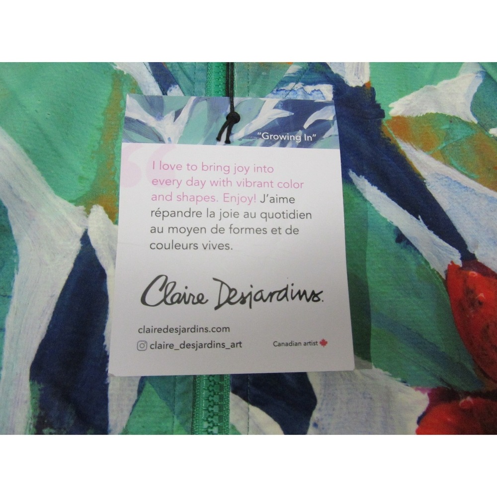 Claire Desjardins Jacket Women Small Multicolor Growing Floral Art Print Stretch - Picture 4 of 13
